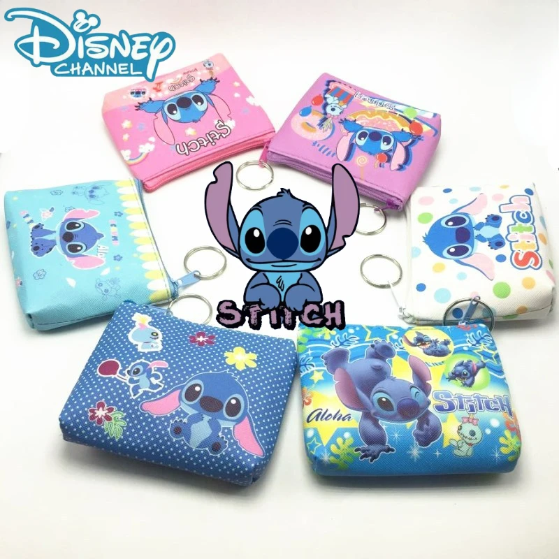 

2024 New Disney Stitch Wallet Anime Cartoon Print Cute Fashion Mini Portable Zipper Coin Wallet for Children's Holiday Gifts