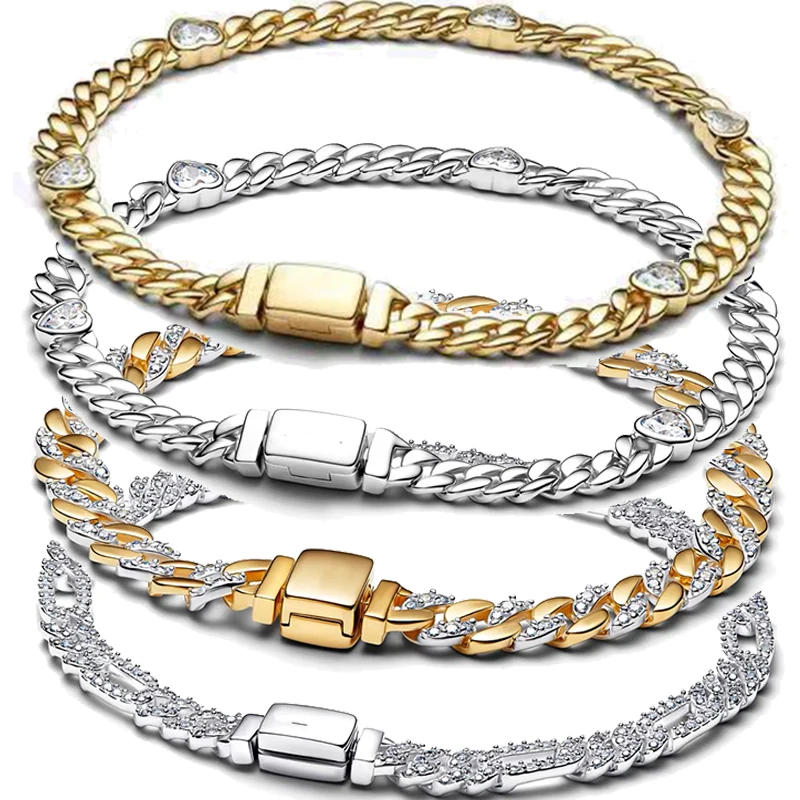 

Новинка 2025 года, мужская кубинская цепочка с цирконием @s, блестящий, плотно инкрустированный вечный браслет, ожерелье, ювелирное изделие, очаровательная женская подарочная цепочка, подходит для повседневной носки