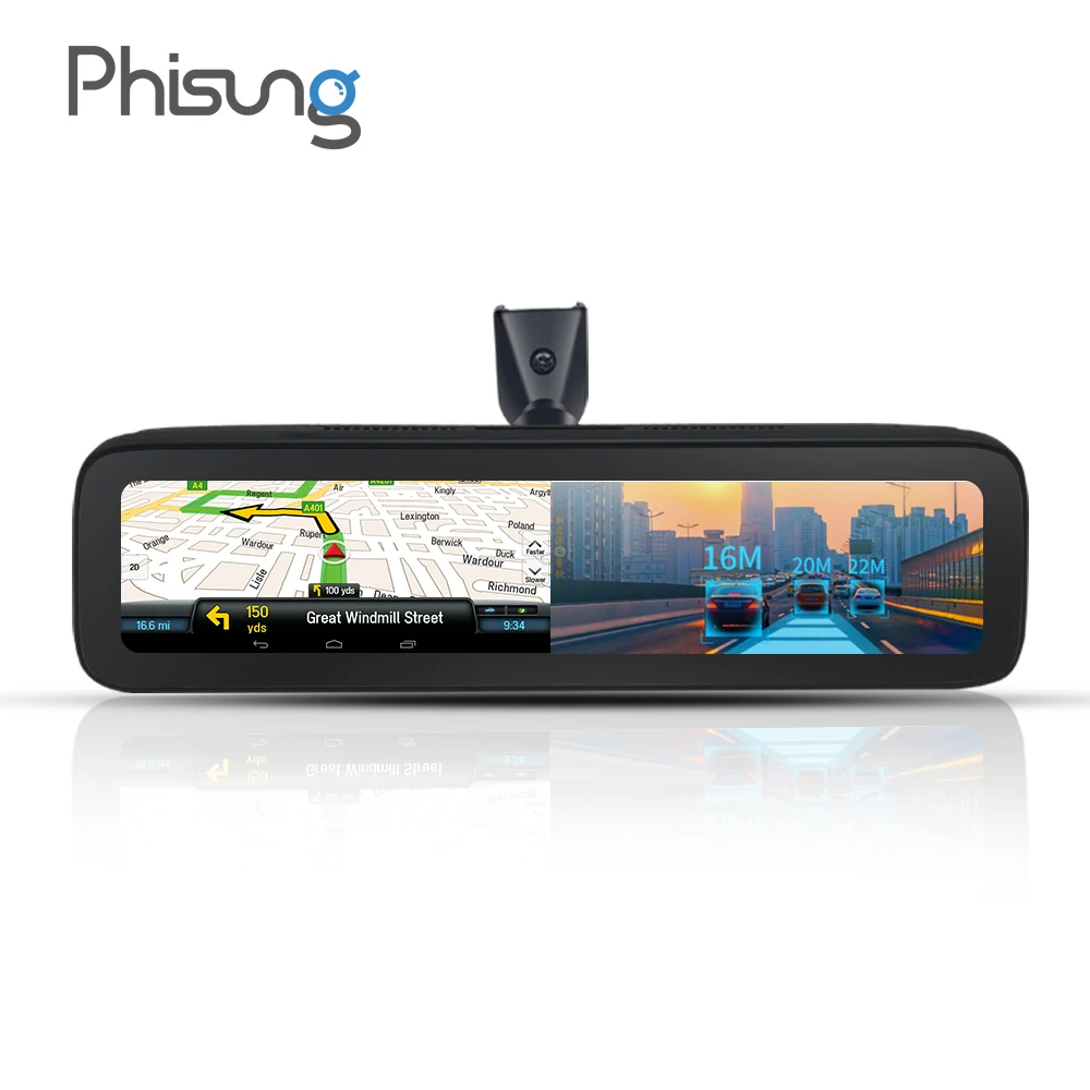 T88 android 9.0 4CHs rearview mirror car video recorder 4g dashcam with WIFI GPS navigation max 512G SD card