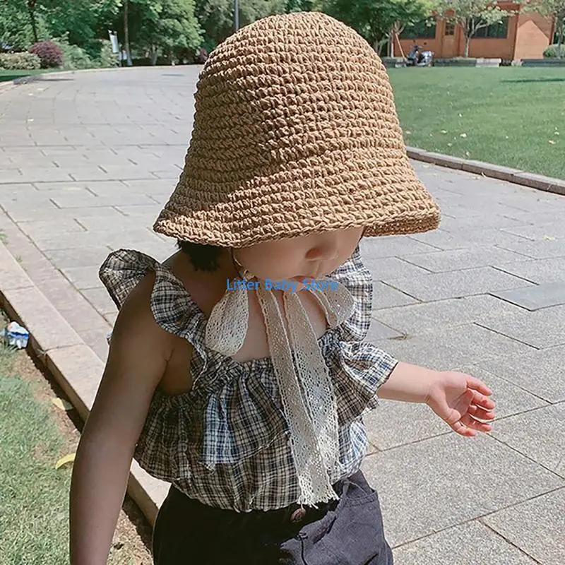 N80C الطفل تعادل القش قبعة الأطفال Sunhat الربيع / الصيف الرضع الفتيات بونيه #2