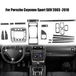 For Porsche Cayenne S GTS Turbo 2003-2010 Accessorie Carbon Fiber Interior Gear Panel Center Console Trim Sticker Car Decoration