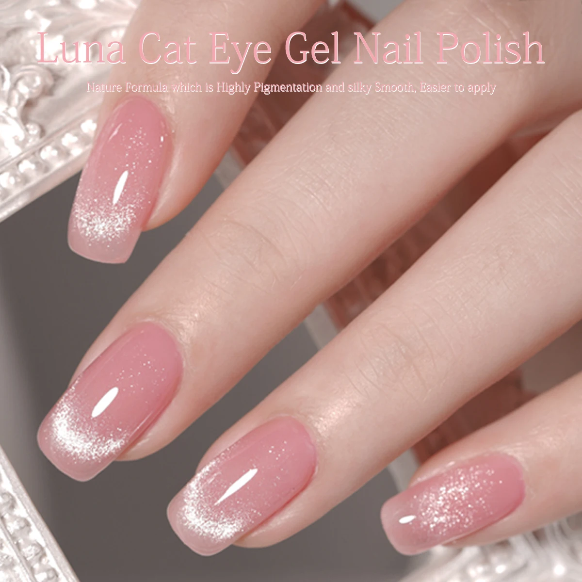 Smalto per unghie gel Heimat Frisch Single Bottle Moon White Cat Eye - Lucido e lucido, formula senza alcool, applicazione fluida, sui