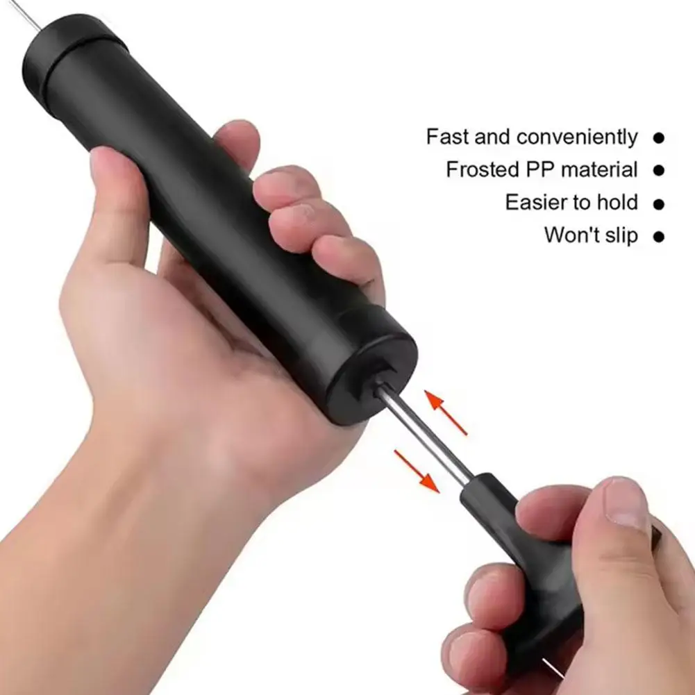 Pompa Tangan Inflator Pompa Basket Portabel dengan Pompa Jarum Pengembang Udara Nosel Pompa Udara Dorong Bola Voli Udara I3Z9