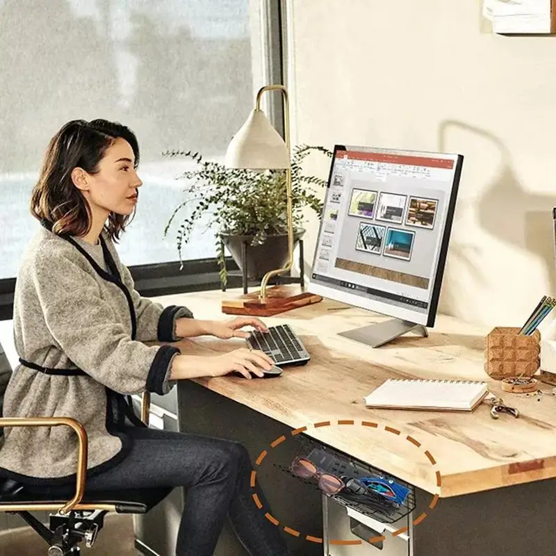 2 pçs sob a mesa bandeja de gerenciamento de cabo organizador de cabo sob a mesa de armazenamento rack cabo cabo de tira de alimentação adaptador organizador prateleira