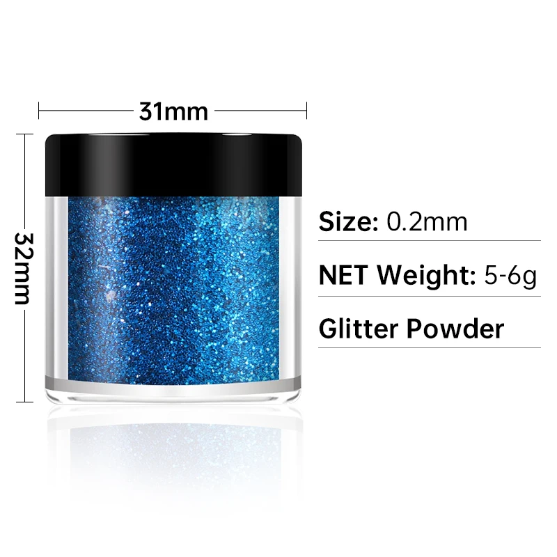 10ml pigmento cromato Glitter per unghie spruzza polvere 0.2mm paillettes sciolte unghie accessori per decorazioni artistiche Gel UV materiali per Manicure