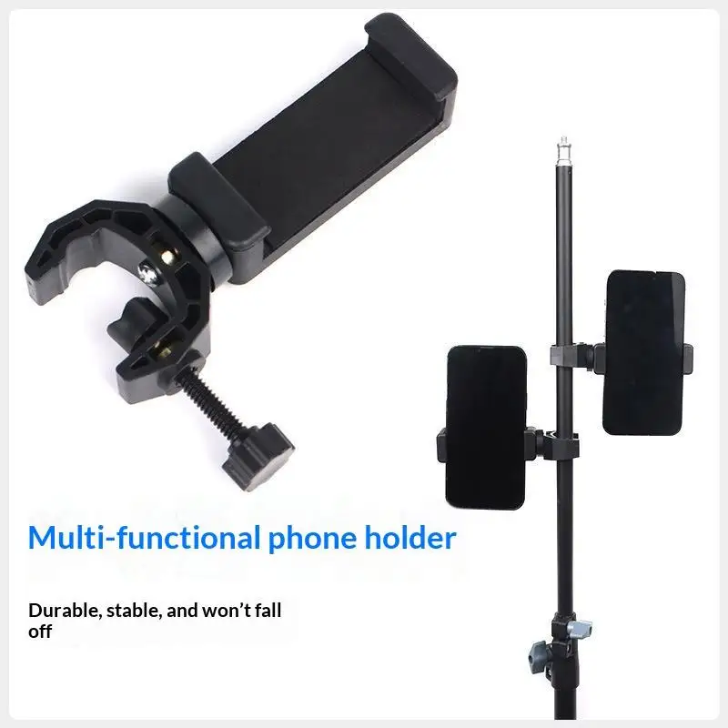 1Pcs Tripod Phone Holder 360 Degree Rotating Microphone Stand Mount For Live Streaming Photography And Travel