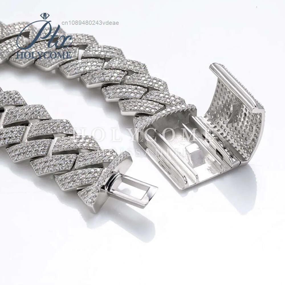 Custom Order Sterling Silver Platinum Plated Hip Hop Mossanite Cuban Link Chaintennis Chain Thick Miami Moissanite.