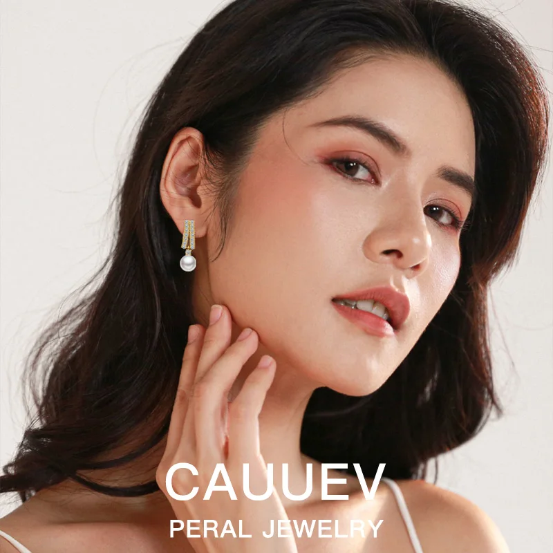 High-grade 18k gold plated natural freshwater pearl True Gold earrings Zircon Pearl Twist luxury earrings for women Brincos pend