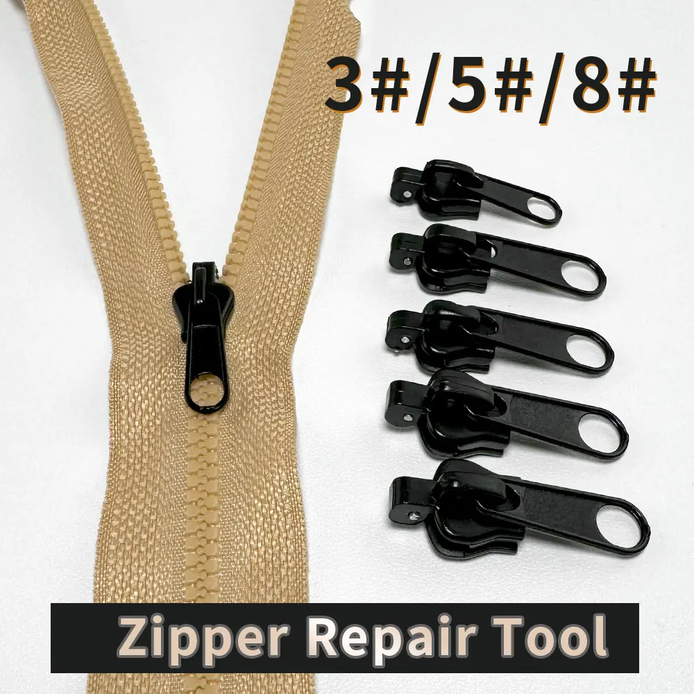 Universal Zipper Repair Kit Instant Fix Zipper Replacement Slider Teeth Rescue Design Zippers Sewing Clothes 3 Sizes 6-24Pcs