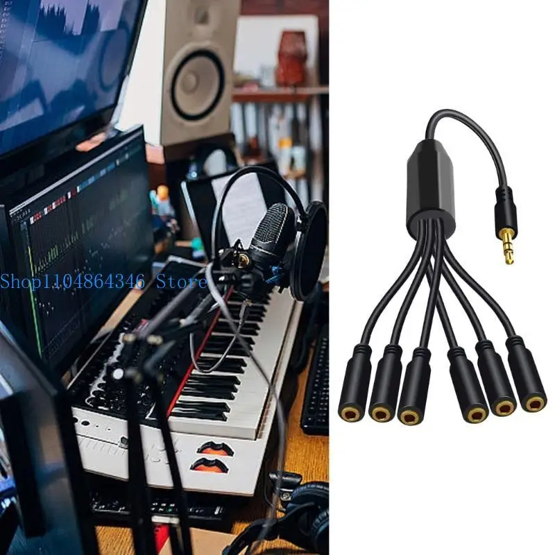 652F 30cm Length 3.5mm Headphones Splitter Cable 3.5 Stereo AUX Cord Line for Tablets Phones Speaker Headsets