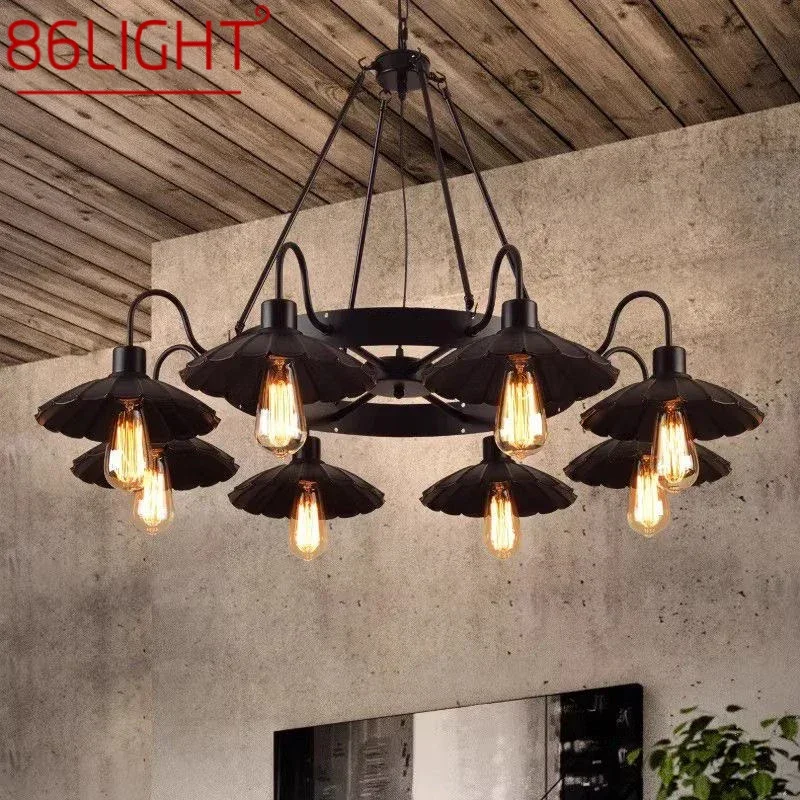 86LIGHT American Retro Pendent Lamp Industrial Wind Living Room Restaurant Loft Clothing Store Cafe Bar Box Homestay Chandelier