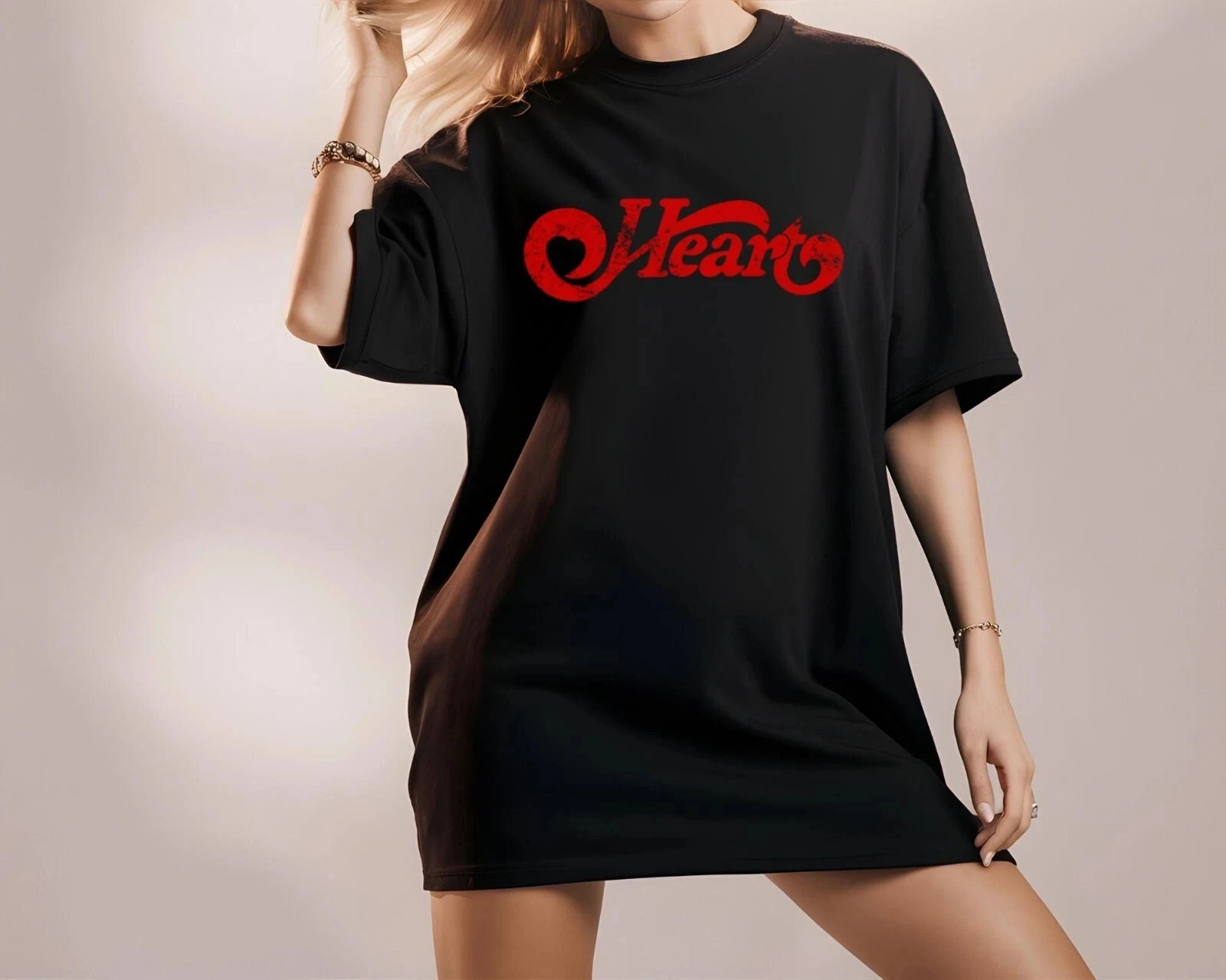 

Heart Band TShirt Vintage 70s 80s 90s Rock Tee Classic Tour Music Unisex Shirt