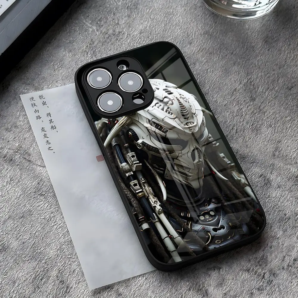 Чехол для телефона Alien Vs Predator для iPhone 13 Pro Max 14 Plus 12 Mini 11 15 X XR XS 16 Plus SE, задняя крышка из закаленного стекла Чехол для телефона Alien Vs Predator для iPhone 13 Pro Max 14 Plus 12 Mini 11 15 X XR XS 16 Plus SE, задняя крышка из закаленного стекла