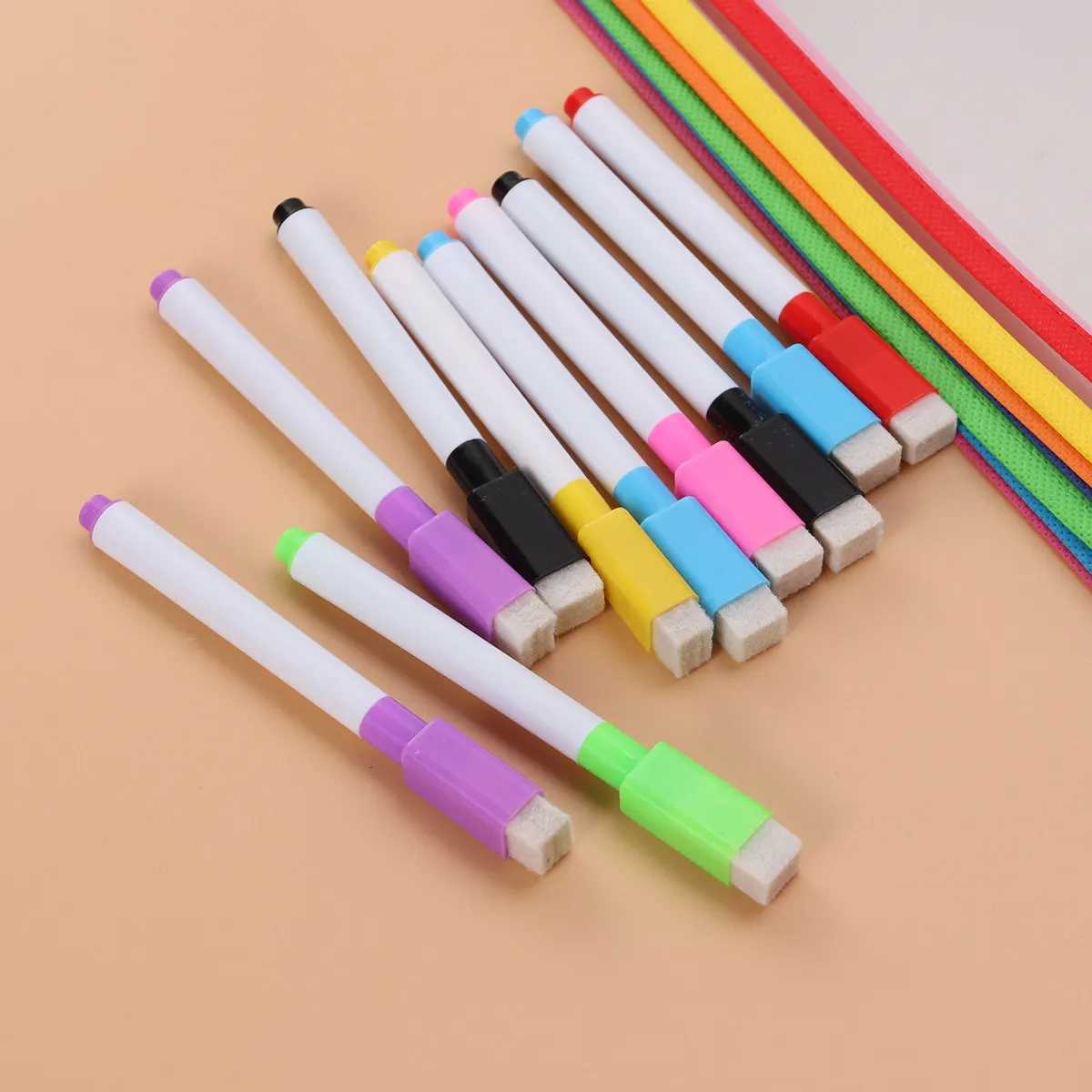 

10Sets PVC Sheet Protectors Reusable Learning Pouches for Children Colorful Study Forms Math Practice Writing Skills