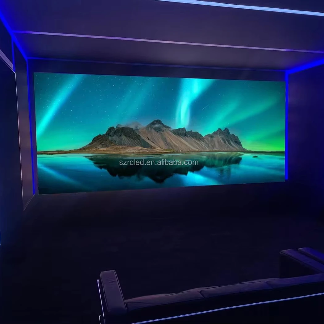 2025 16:9 P0.7/P0.9/P1.2/P1.5 شاشة عرض LED صغيرة داخلية - جدار فيديو LED عالي الدقة 4K للمسرح المنزلي