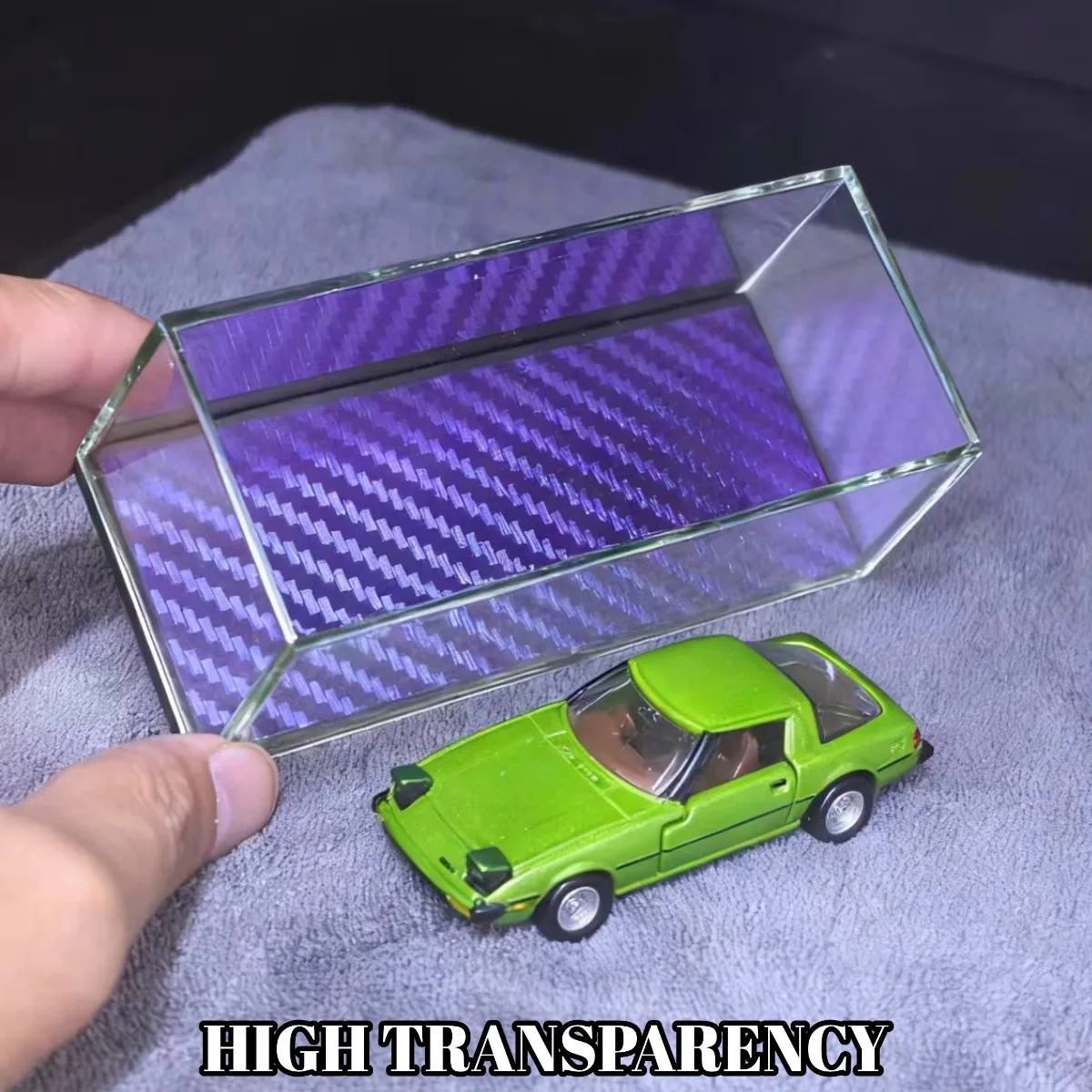 Caja de presentación acrílica de 4,1 "x 1,8", estuche para escala 1:64 1:87, modelo de coche, figura coleccionable, Diorama de construcción de escena DIY en miniatura