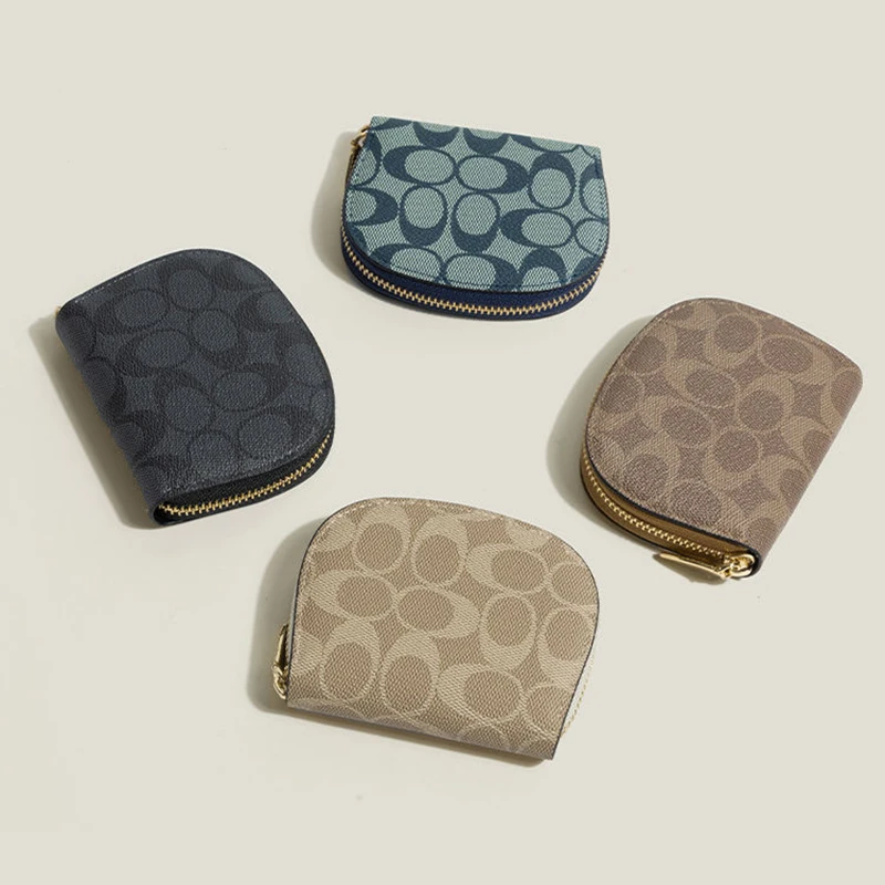 Ele Retro Ladies Wallet Multi-Card ort Clutch Bag Document Purse Faionable Zipper Closure PVC Youth Geometric Pattern