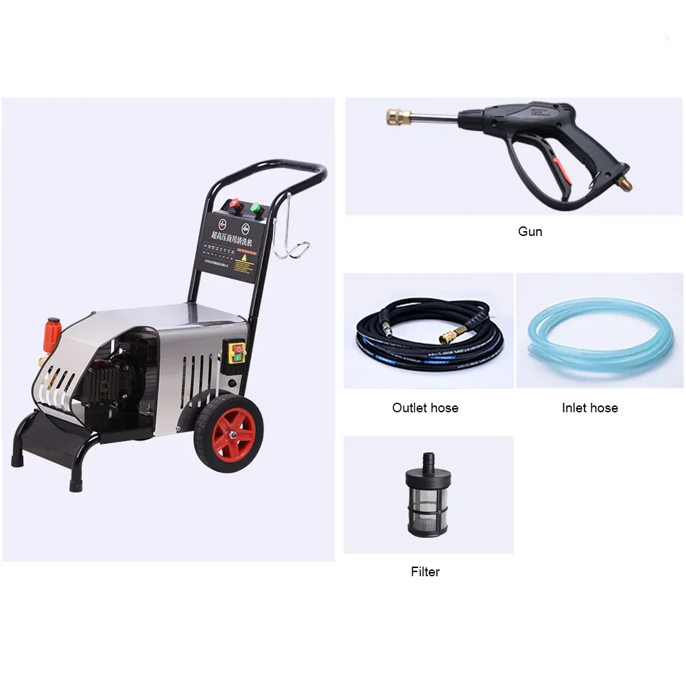Commercial Industrial Electric 12.8 L/Min Water Machine 220v Portable Car Wash Construction Pump Motor New Manual Cold Water