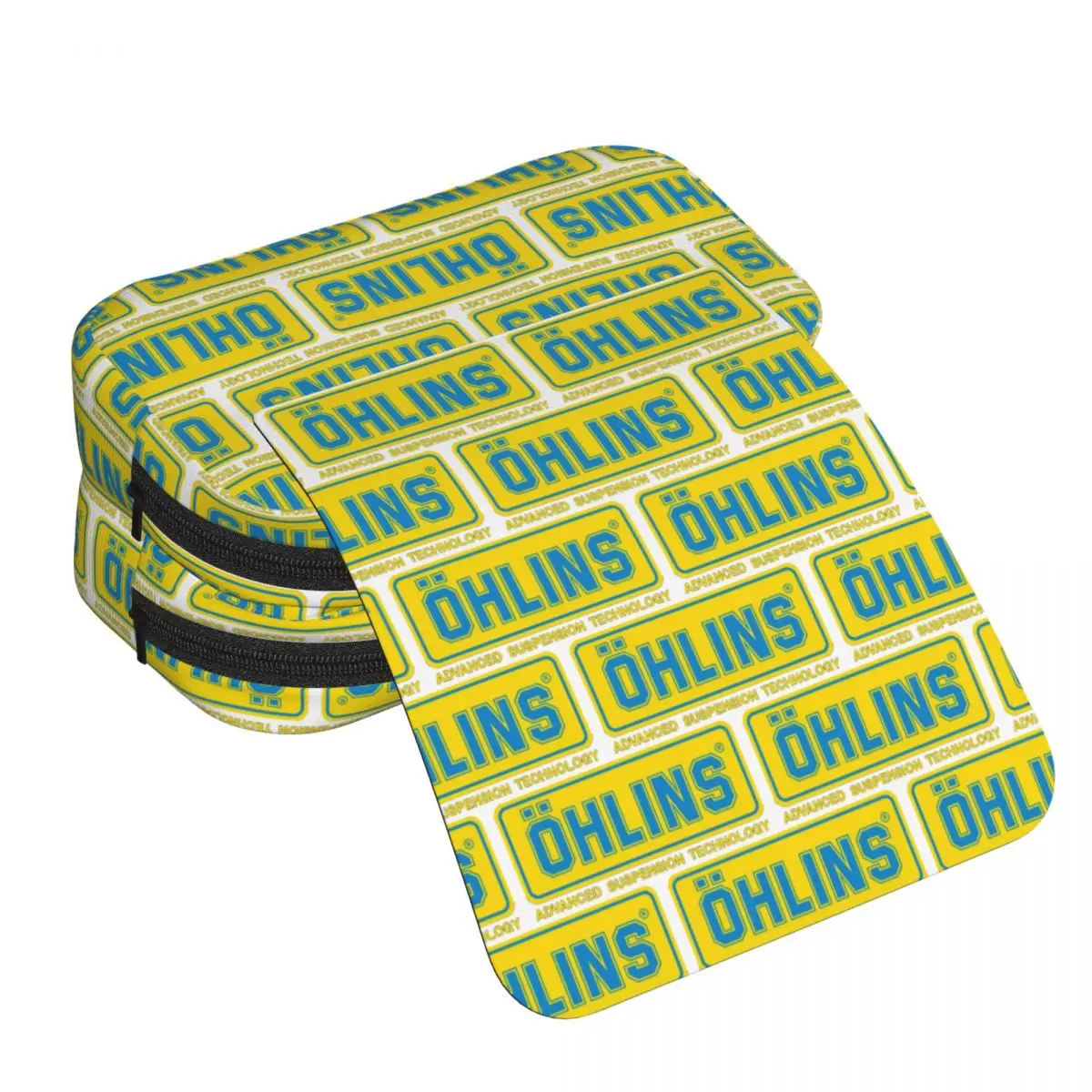 Racing Ohlins Suspension Logo Essential Pencil Case for Kids School Pen Box Pencil Bag Stationery Supplies Pen Holder Bag