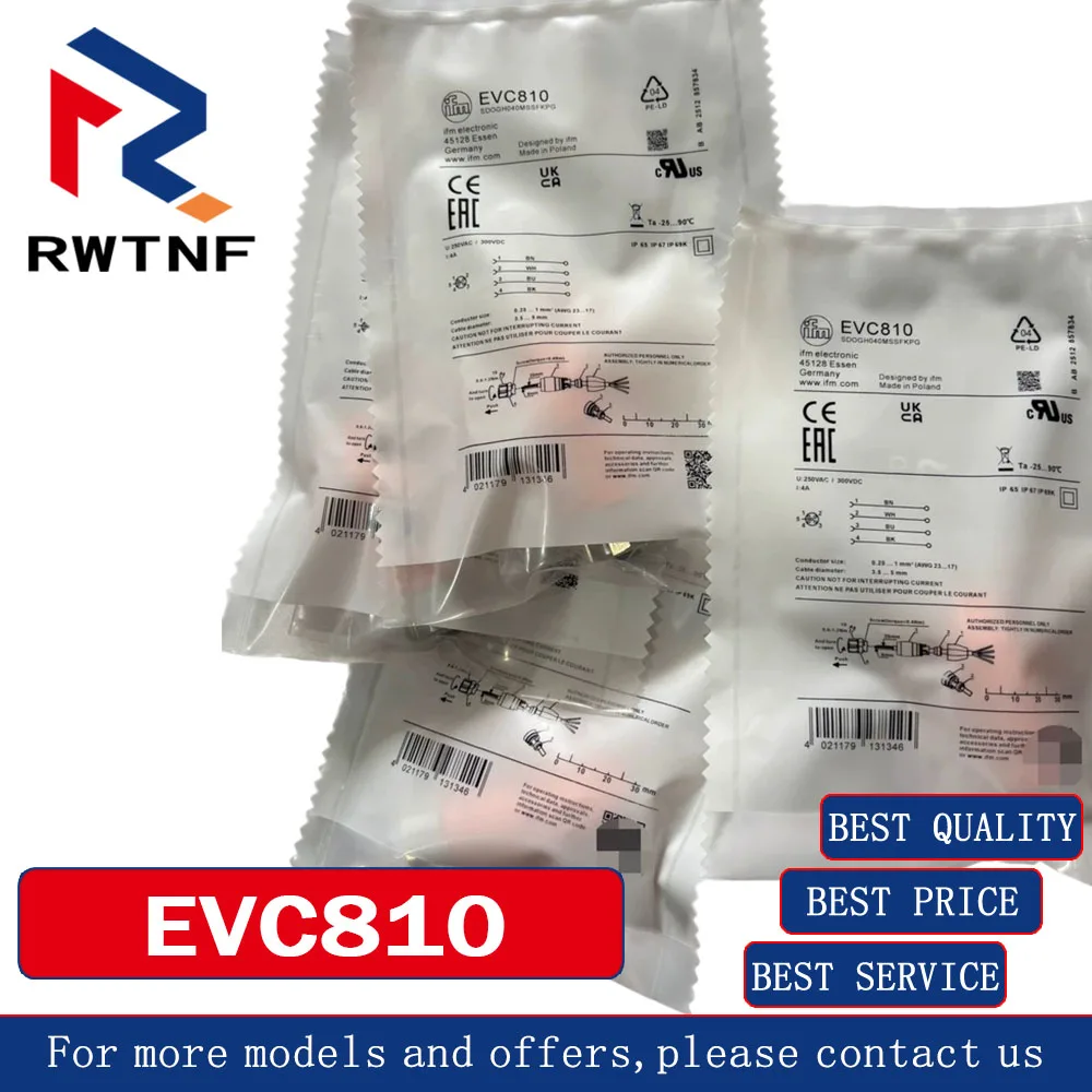 Brand New Genuine EVC810 IFM sensor connector joint,100% original warehouse stock