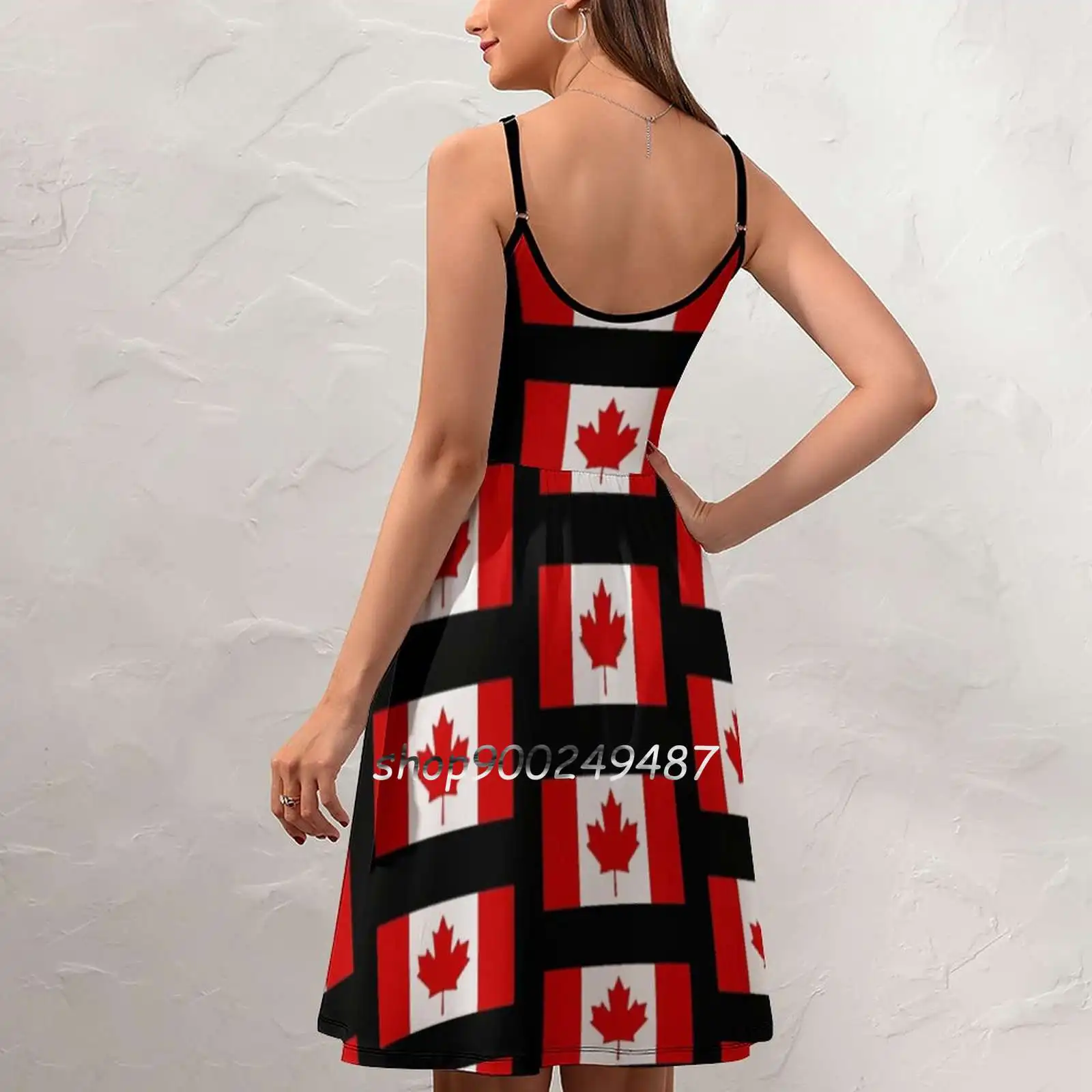 Canada Flag Sling Dress Summer Dress Sling Sexy A Line Dress Fashion Female Dress Canada Oh Canadian Canuck Montreal Quebec