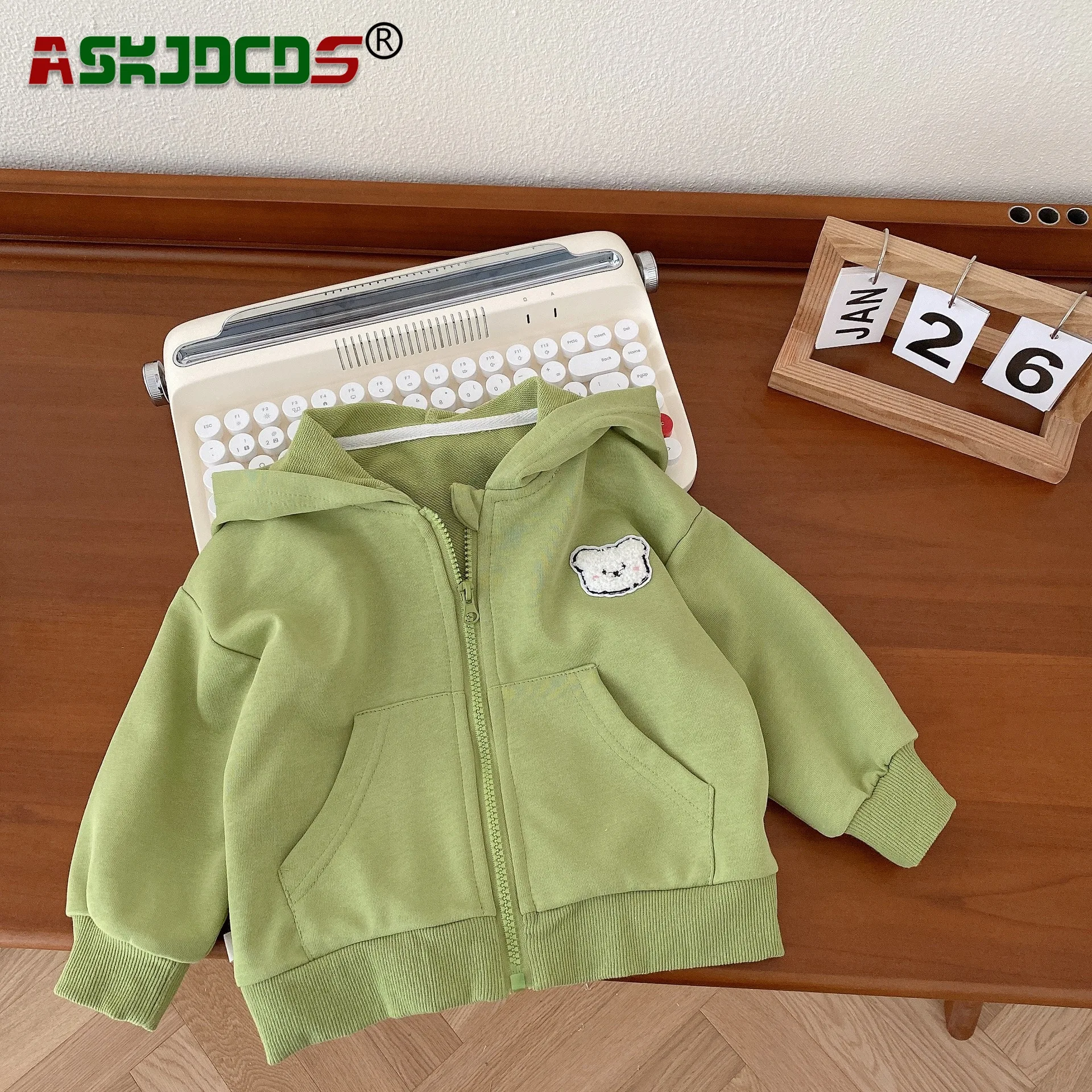 Top Coat bambini carino abbigliamento giacca bambino 6M-5Y 2023 autunno nuovo In bambini neonate manica intera con cappuccio Cartoon Bear Zipper