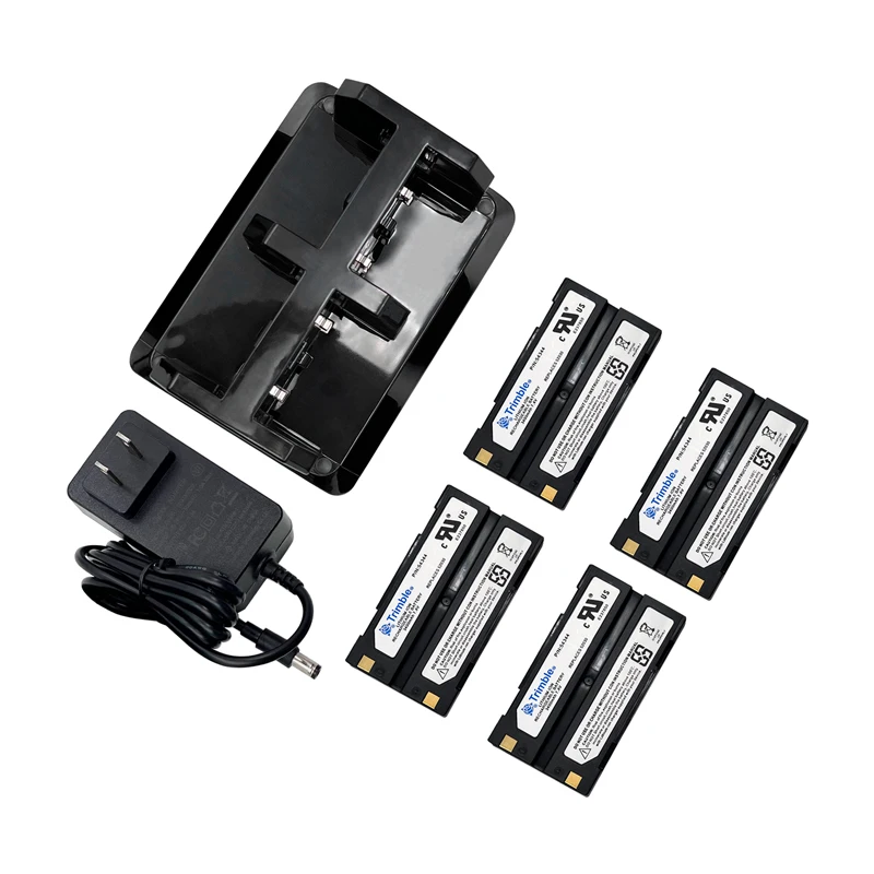 Black Set C300 4 Port Charger With 4PCS Trimble 54344  Battery For Equipment Surveying Operations