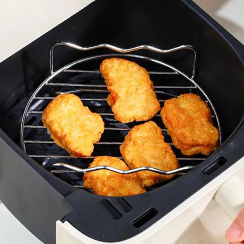 Air Electric Fryer Accessories Stainless Steel Double Layer Grill Rack With 4 Roast Meat Picks Steam Rack Air Fryer Rack