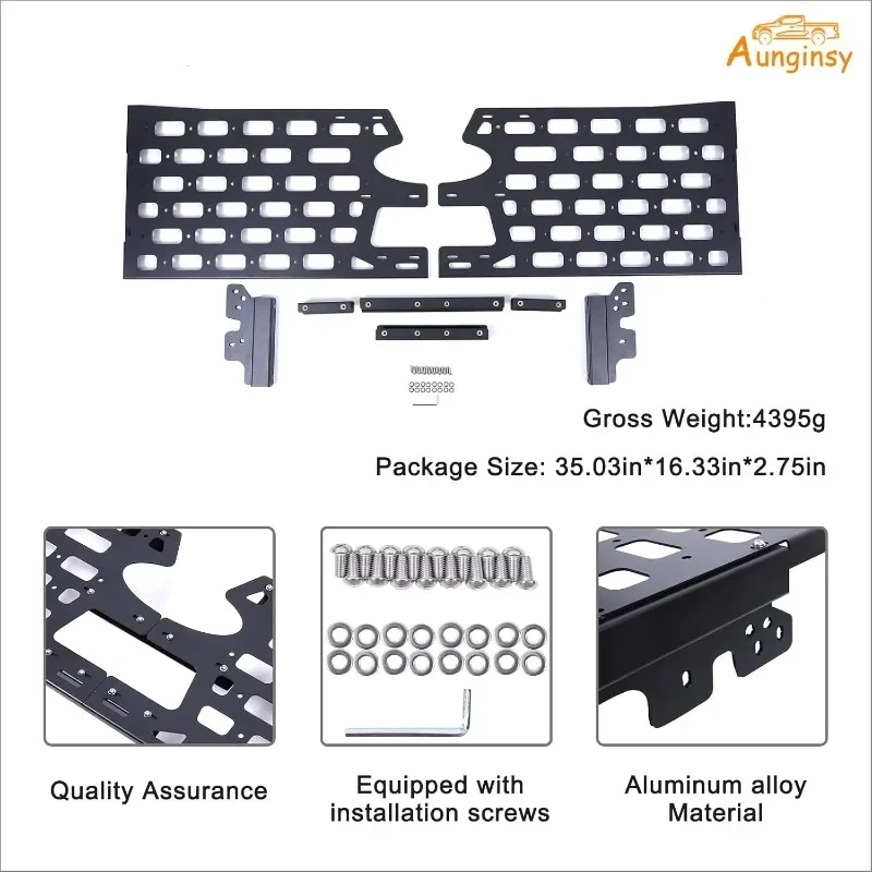 Aluminum Alloy Car Rear Door Cargo Organizer Tailgate Molle Panel Tool Fixing Bracket For Ford Ranger 2015-2025 Auto Accessories