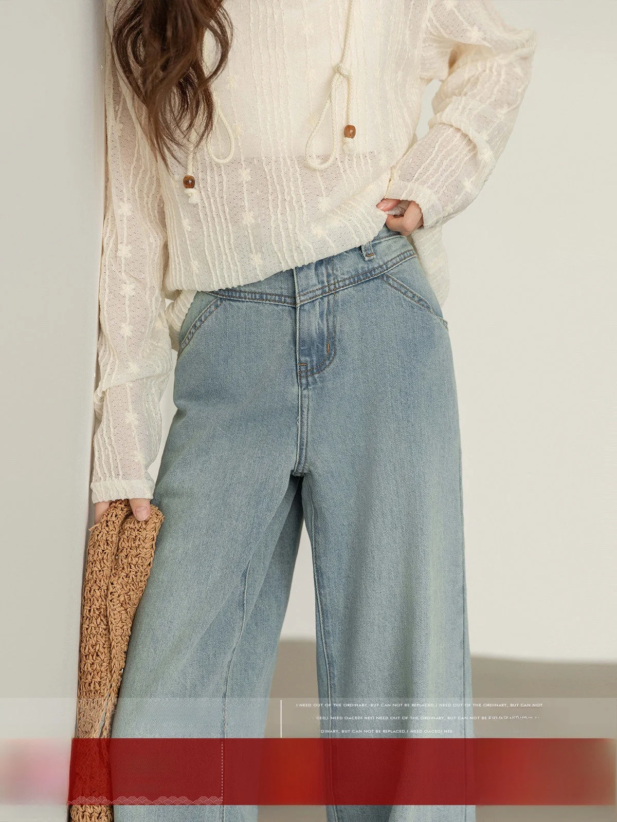 

Женские винтажные джинсы с высокой талией, свободного кроя, рваные, синие, летние, осенние, повседневные, широкие брюки