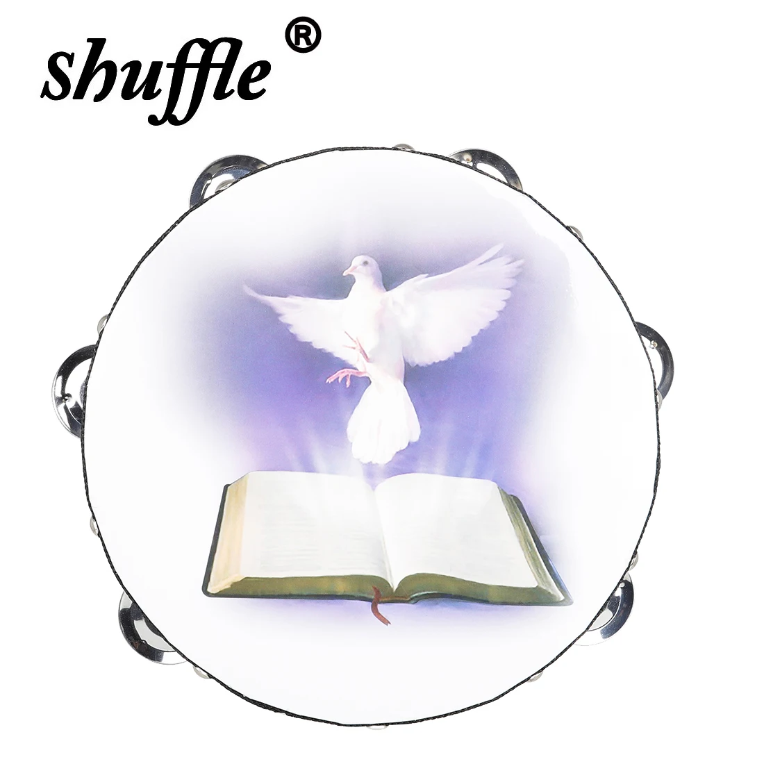 

Orff 8-дюймовый бубен портативный ручной барабан двухрядное кольцо голубь мира молитвы ударный музыкальный инструмент детский подарок