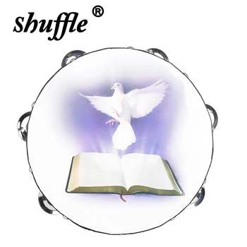 Orff 휴대용 탬버린 핸드 드럼, 더블 로우 링 비둘기, 평화의 기도, 타악기, 어린이 선물, 8 인치 