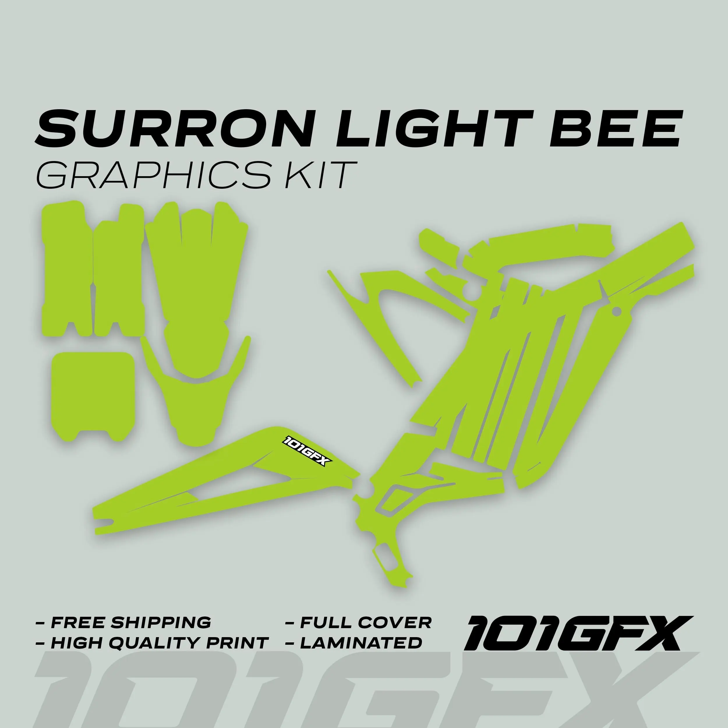 Graphics Kit MONO COLOR GREEN Stickers Color change laminated Decals single color   lbx l1e Segway x260 For Surron Light Bee X