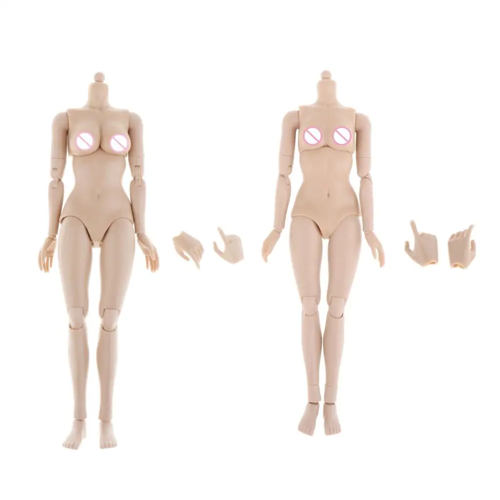 1/6 Scale Realistic Flexible Nude Action Figure Female Body Figures Toy Normal Skin Moveable Joint Without Head for small bust