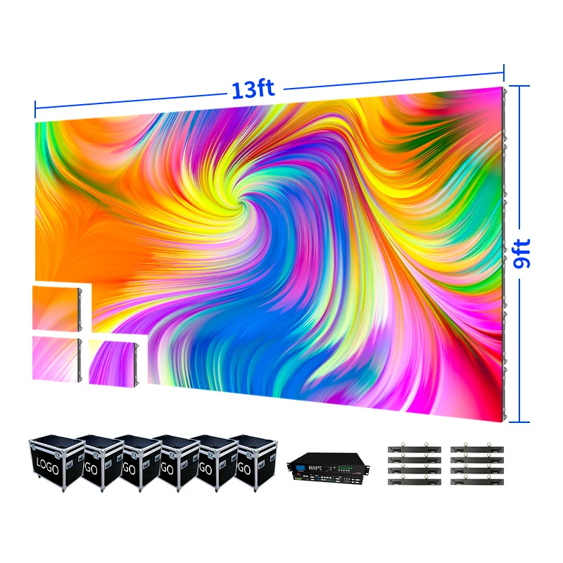 

Indoor Outdoor LED Screen Display 4m X 3m Complete System Seamless Splicing Giant Stage Concerts Background LED Video Wall