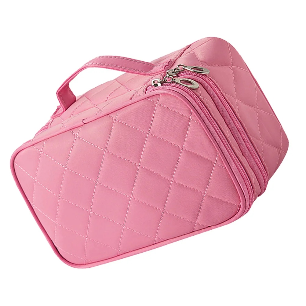 

Bag Travel Toiletry Organizer Portable Makeup Case Water Resistant Durable Mini Mirror Stand Upright Pouch Storage