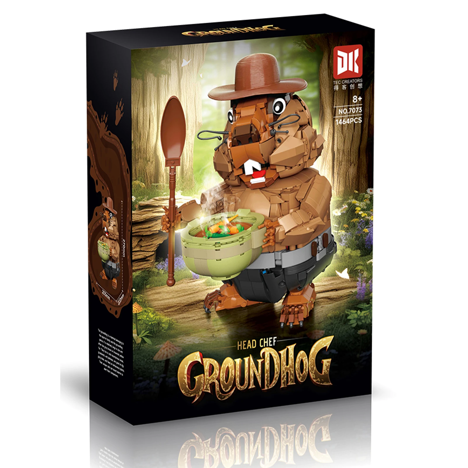 DK7073 그라운드호그 귀여운 동물 1464피스 빌딩 세트 귀여운 소형 입자 모델 키트 창의적 조립 어린이 장난감 크리스마스 선물