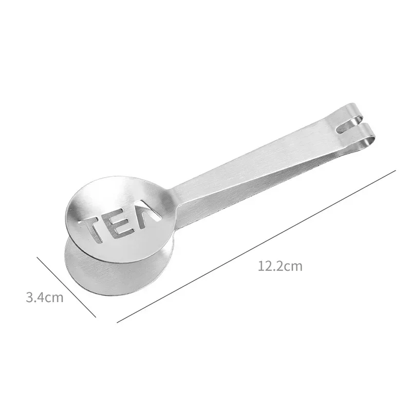 Reusable Stainless Steel Tea Bag Tongs Teabag Squeezer Strainer Holder Grip Metal Spoon Mini Sugar Clip Tea Leaf Strainer