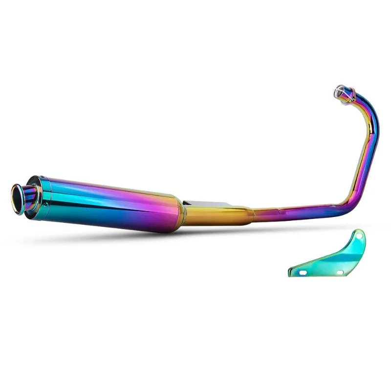 Full Size Custom Motorcycle Exhaust PipeSuitable For CG125 Motorcycle Locomotive Exhaust Pipe Modification, Colorful Stain