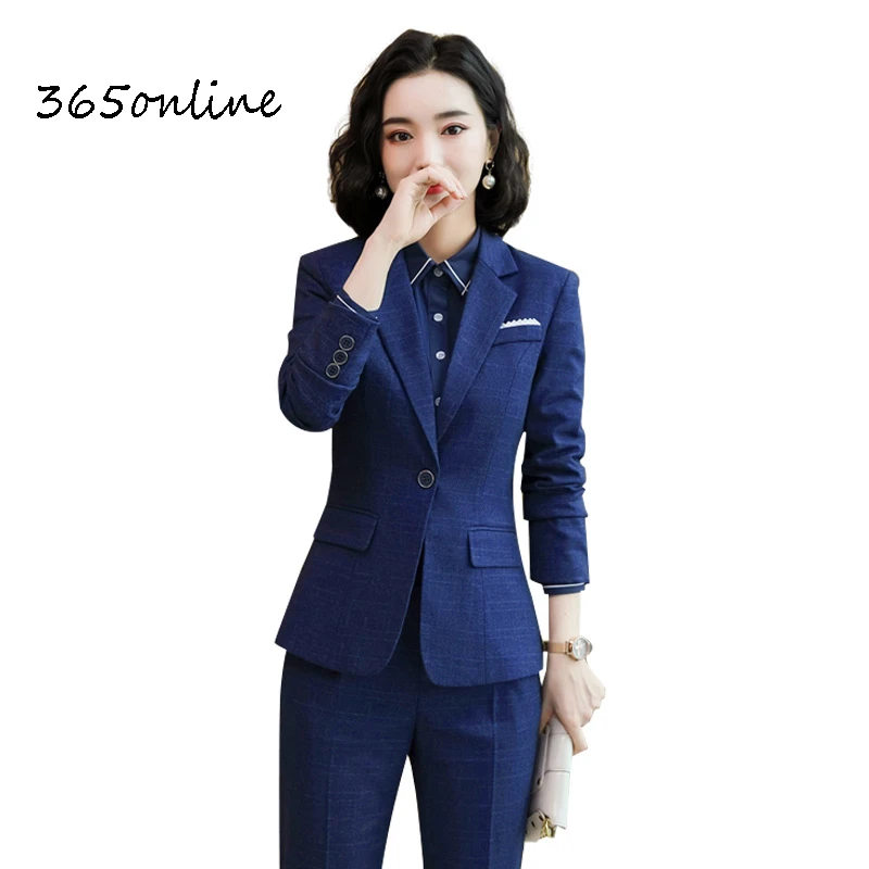 High Quality Fabric Formal Women Business Suits Female Pantsuits Autumn Winter Professional OL Styles Ladies Work Wear Blazers