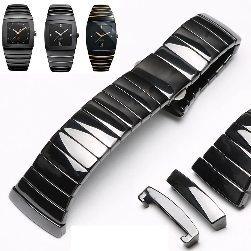 17mm 26mm 29mm High Quality Ceramic Watch Strap For Rado Sintra Series Watchband Black Ceramic Bracelet Women and Men watchchain