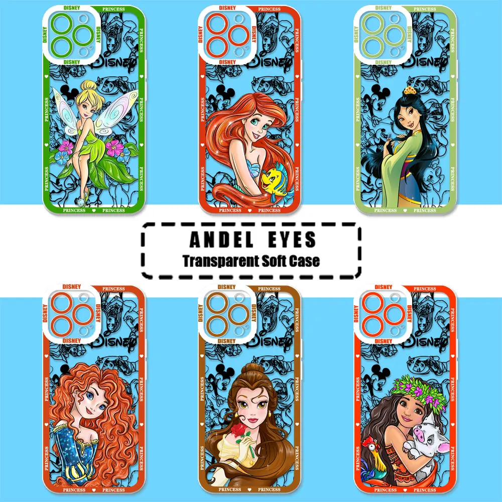 Disney Princess Cute Girl Case For Motorola MOTO G73 G72 G71 G60S G53 G52 G32 G30 G22 G9 Edge 40 Pro Plus Case Transparent Cover