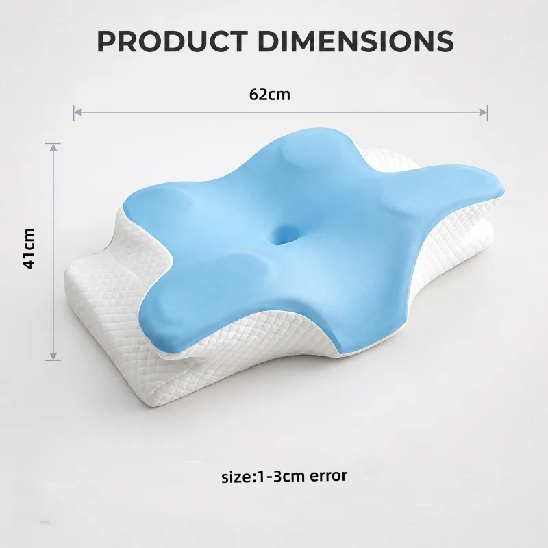 Soft Memory Foam Pillow Slow Rebound Ergonomic Partition Design Pillow Core For Home Hotel Comfortable Side Back Sleeping Blue