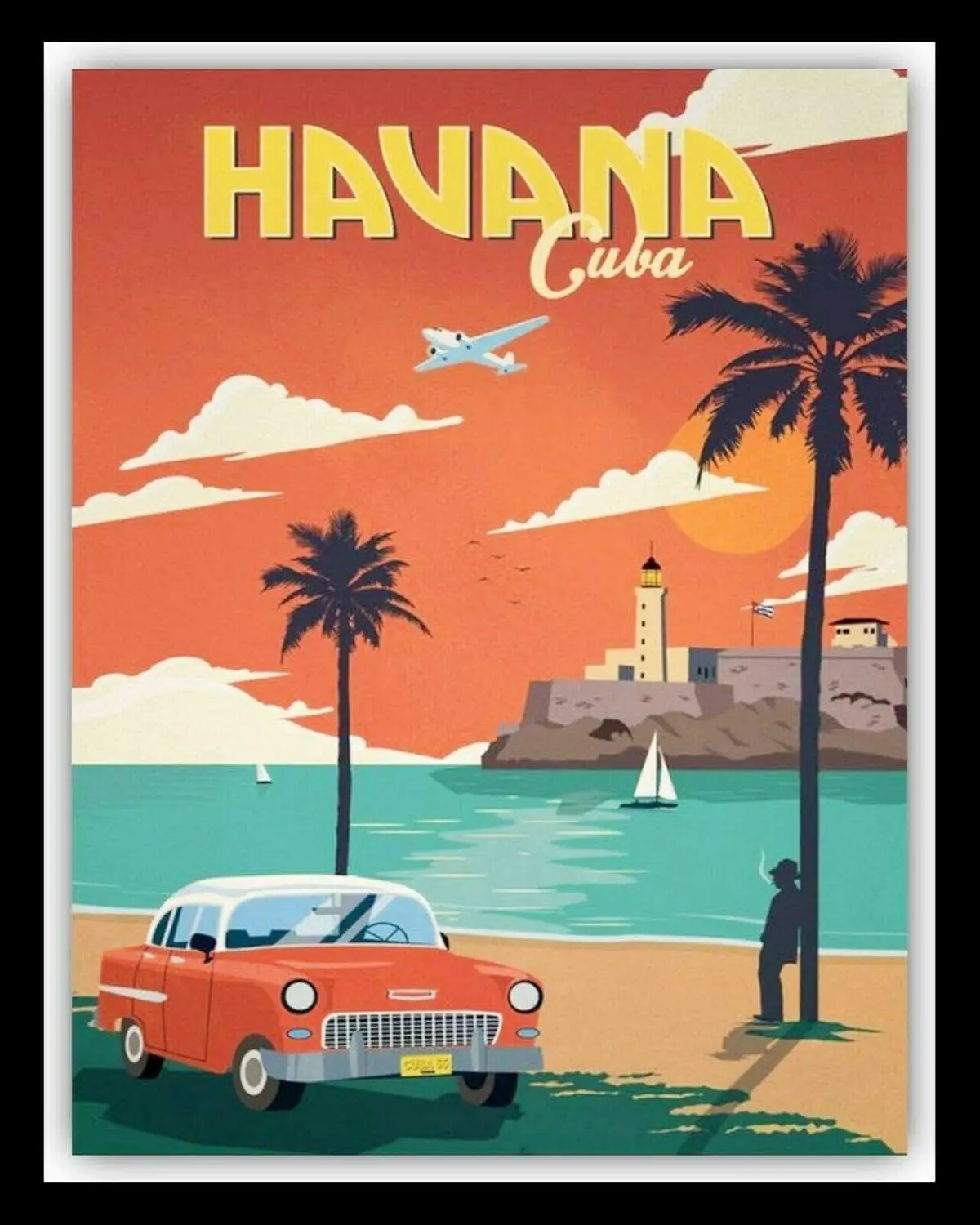 FIKR Havana Cuba La Habana-Póster de vacaciones de Metal, placa con imagen impresa, letrero de estaño, Metal Vintage, Pub, Club, cafetería, bar, pared del hogar, letrero Ar