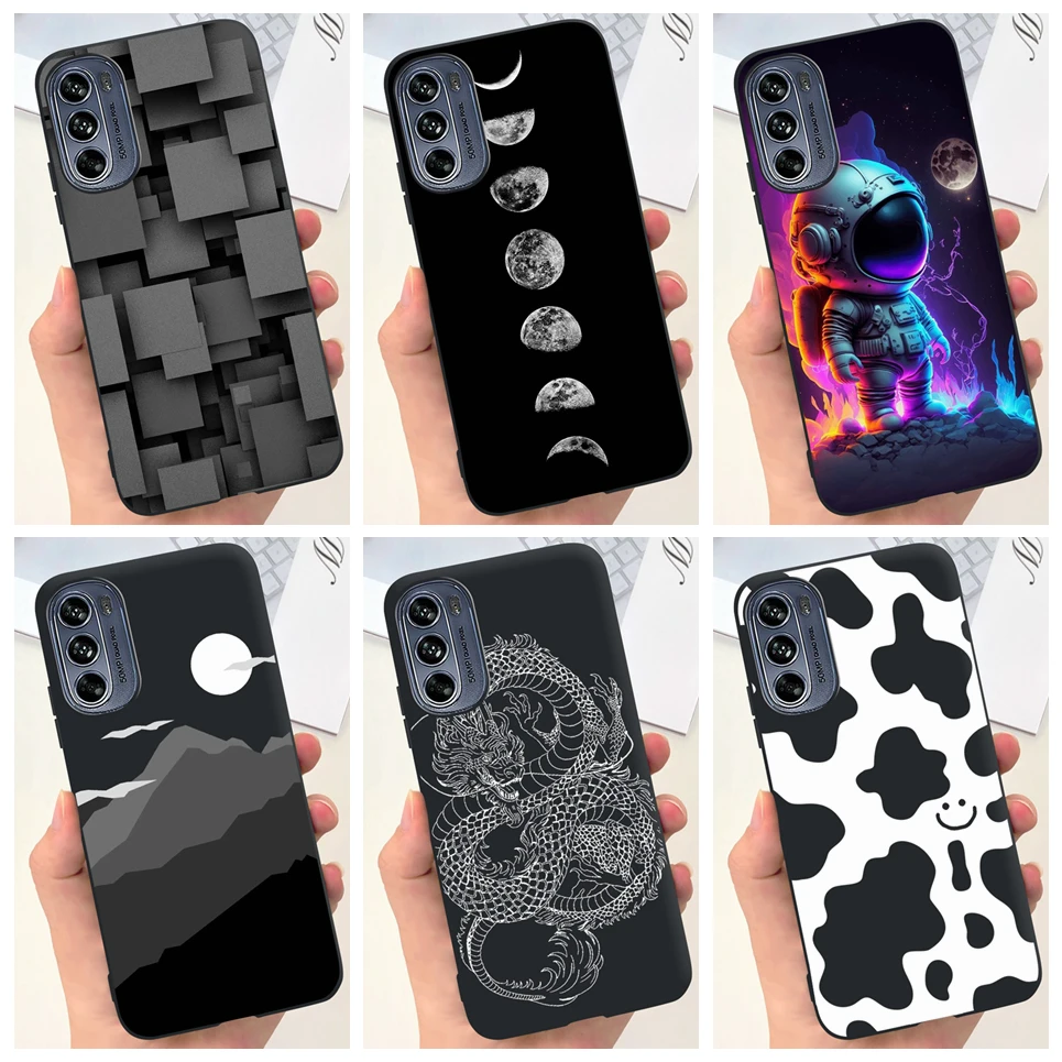 For Moto G62 5G Motorola Funda Case Cool Cartoon Luxury Painting Phone Case On Motorola G62 5G Back Cover Soft Black Silicone