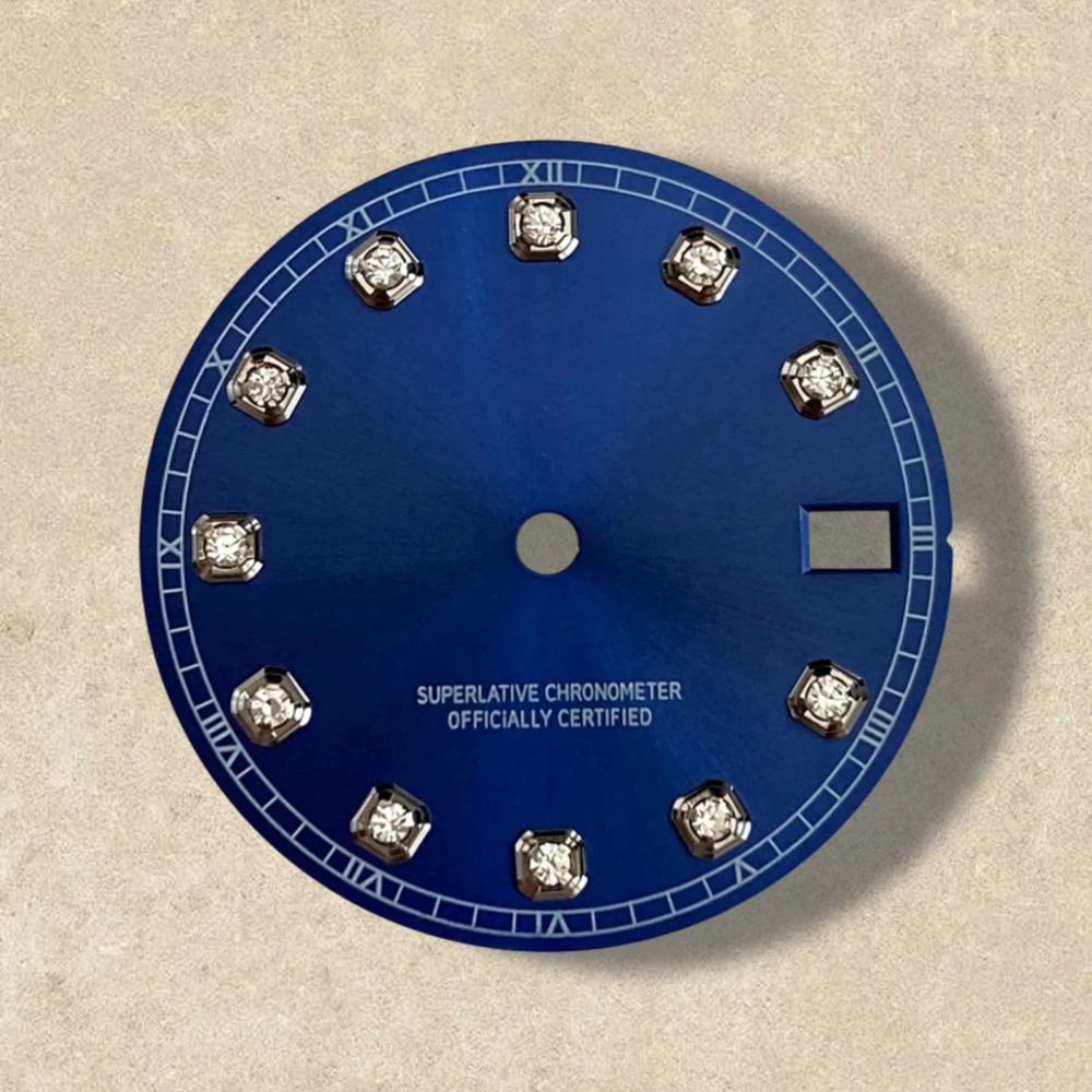 28.5mm S Logo Diamond NH35 Dial Suitable for NH35/NH36 Movement Watch Modification Accessories High Quality NH35 Accessories ﻿