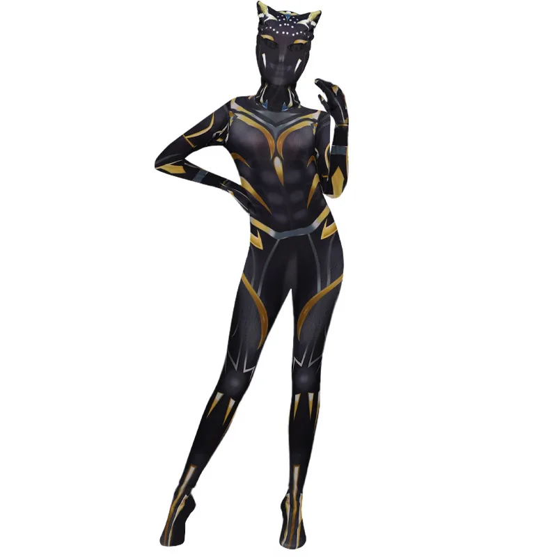 جديد 2025 Bla Panther 2 بدلة نسائية أنيمي تأثيري أزياء الهالوين الإنتاج الصيني زي مرحلة الربيع