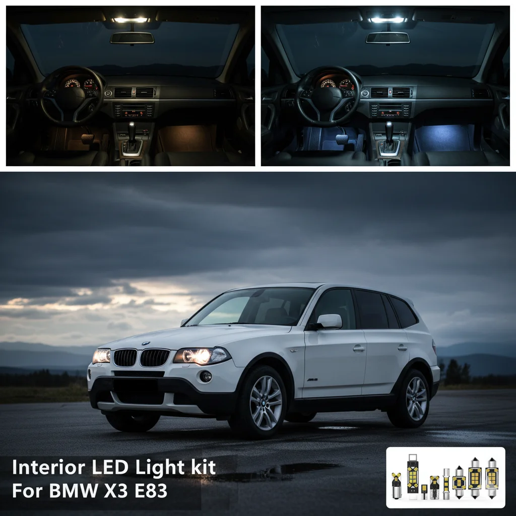 For BMW X3 E83 2003 2004 2005 2006 2007 2008 2009 2010 Car Interior Light LED Kit White Canbus