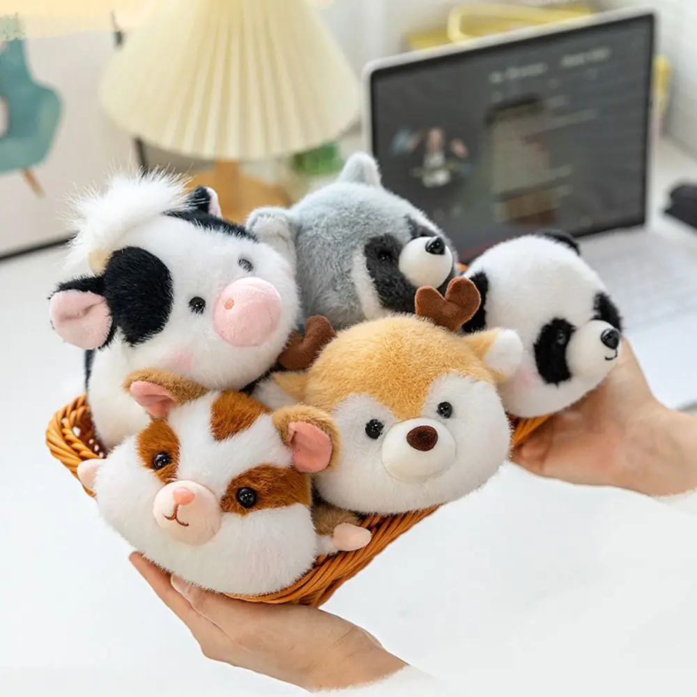 การ์ตูนตุ๊กตานอนกระต่ายน้อยตุ๊กตา Raccoon คลิป Husky Fluffy Panda Plush ของเล่นสบาย 16 ซม.กวางตุ๊กตา Plush Home Decor