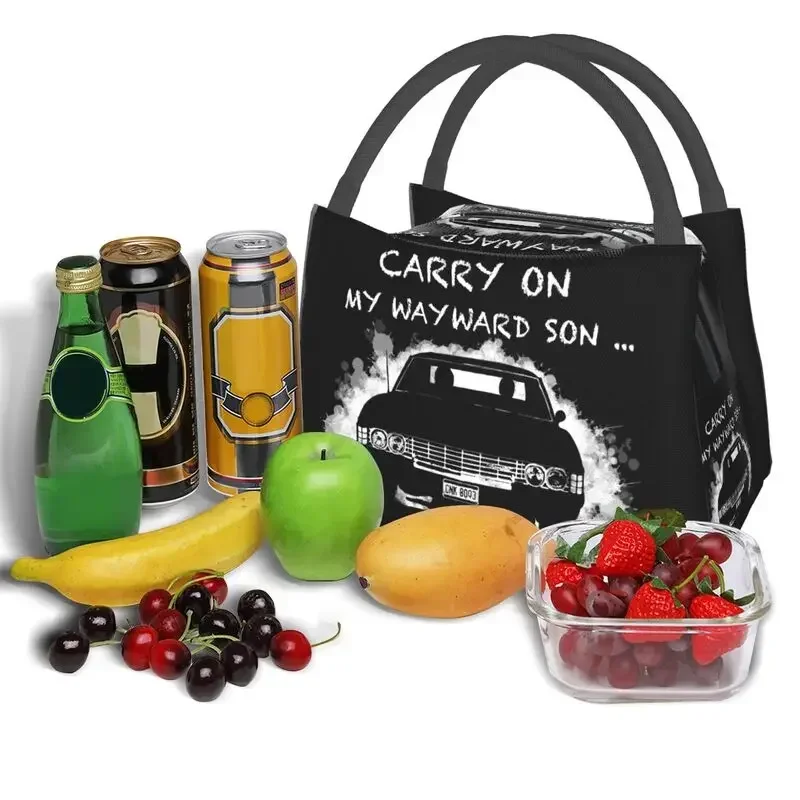 Carry On My Wayward Son Insulated Lunch Bag for Women Leakproof Supernatural TV Cooler Thermal Lunch Box Office Picnic Travel